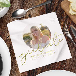 Foto für Gold Script Graduation Party Serviette