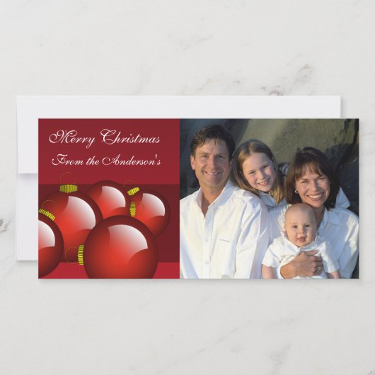 Foto für Gold und Rot Feiertagskarte (Vorderseite)