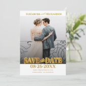 Foto für Goldfolie Save the Date Einladung (Stehend Vorderseite)