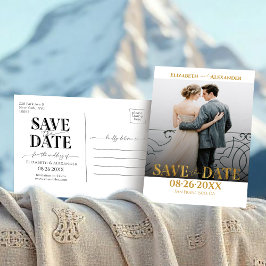 Foto für Goldfolie Save the Date Postkarte