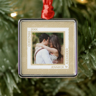 Foto für Goldpaare und Elfenbein Ornament Aus Metall
