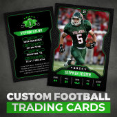 Foto für Green & Black Football Trading Card Playe Telefonnummerkarte
