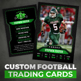 Foto für Green & Black Football Trading Card Playe Telefonnummerkarte