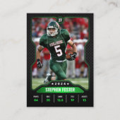 Foto für Green & Black Football Trading Card Playe Telefonnummerkarte (Vorderseite)