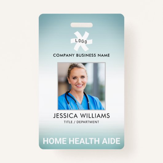 Foto für grün bestrahlten bearbeitbaren Beruf Ausweis (Vorderseite)