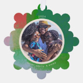 Foto für grün und rot gestrichene Rahmen Ornament Karte (Vorderseite)