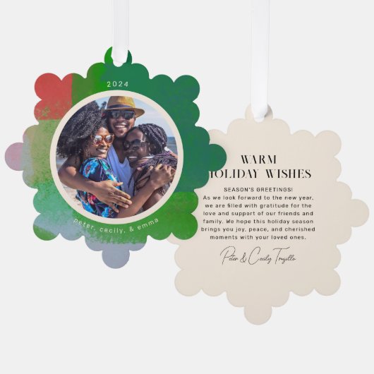 Foto für grün und rot gestrichene Rahmen Ornament Karte (Vorderseite/Rückseite)