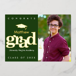 Foto für grünen Abschluss mit moderner, fettarmer  Folieneinladung