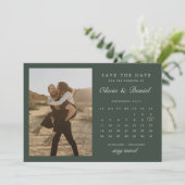Foto für grünen Dezember-Kalender Save the Date Einladung (Stehend Vorderseite)