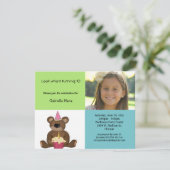 Foto für grünen und blauen Teddy Einladung (Stehend Vorderseite)