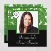 Foto für grünes Kleeblatt 16 . Geburtstag Einladung (Vorne/Hinten)
