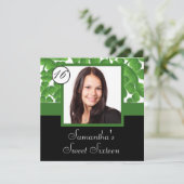 Foto für grünes Kleeblatt 16 . Geburtstag Einladung (Stehend Vorderseite)