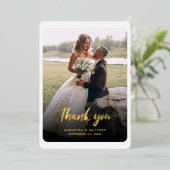Foto für handgeschriebene Hochzeiten Danke Gold Folieneinladung (Stehend vorne)