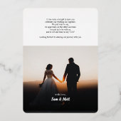 Foto für handgeschriebene Hochzeiten Danke Gold Folieneinladung (Rückseite)