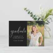 Foto für handgeschriebenes Skript-Abschluss Einladung (Stehend Vorderseite)