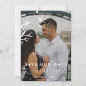 Foto für handgezeichnete Blumenhochzeit QR Code Save The Date (Vorderseite)