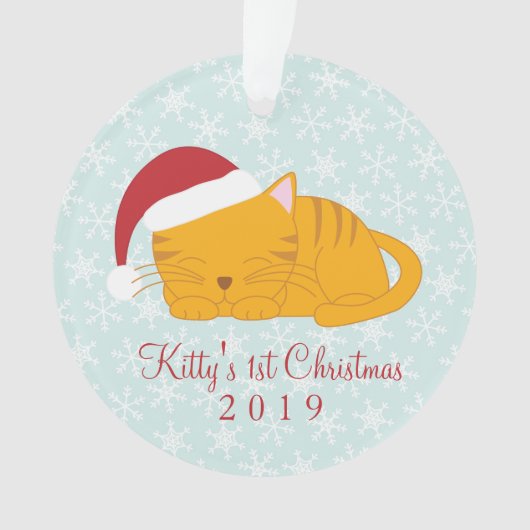 Foto für Haustiere - Personalisierte Orange Tabby  Ornament (Vorderseite)