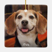 Foto für Haustiere und Name 2 Seite Weihnachten Keramikornament (Rückseite)