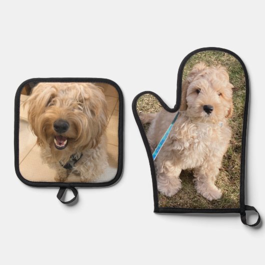 Foto für Haustiere von Hunden personalisiert Ofenhandschuh & Topflappen-Set (Vorderseite)