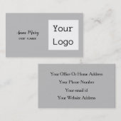 Foto für hellgraue, benutzerdefinierte Schwarz-Far Visitenkarte (Vorne/Hinten)