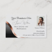 Foto für hellgraue schwarze Rose Gold Decoder-Logo Visitenkarte (Rückseite)