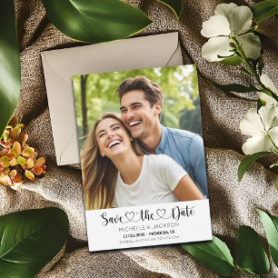 Foto für Herz-Schrift Save the Date Einladung