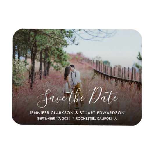 Foto für Hochzeitankündigung Speichern Sie das Dat Magnet (Horizontal)