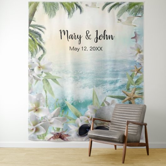 Foto für Hochzeiten im tropischen Flora und Fauna Wandteppich (Beispiel)