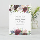 Foto für Hochzeiten in Burgund, Navy und Blush Save The Date (Stehend Vorderseite)