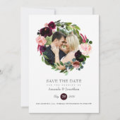 Foto für Hochzeiten in Burgund und Rosa Save The Date (Vorderseite)