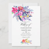 Foto für Hochzeiten mit farbenfroher Wasserfarbe Einladung (Vorderseite)