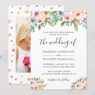 Foto für Hochzeitsaufenthalte im Aquarell Chic Flo Einladung