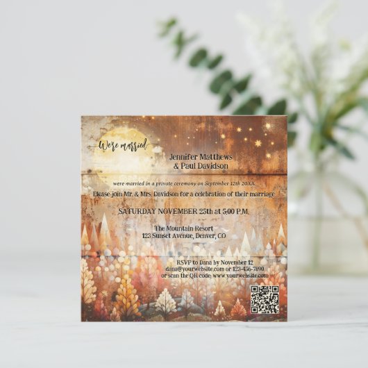 Foto für Hochzeitsfeiern im Industriewald Einladung (Stehend Vorderseite)