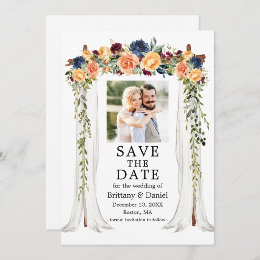 Foto für Hochzeitskoppeln mit Wasserfarbe Save The Date (Vorne/Hinten)