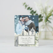 Foto für hohe Holzwasserfarben Save the Date Einladung (Stehend Vorderseite)