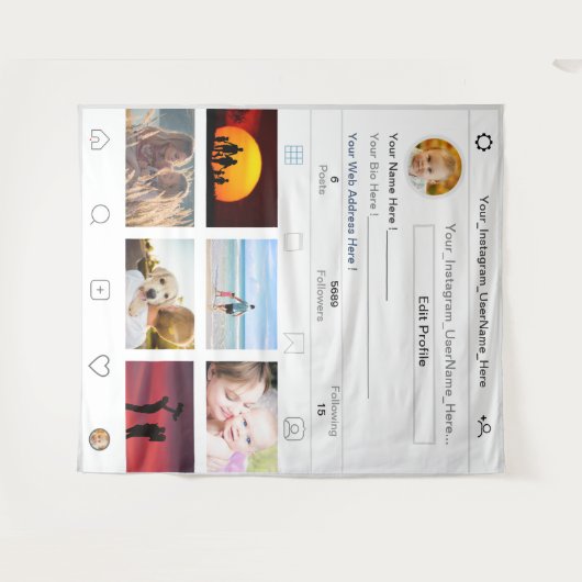 Foto für Ihr Instagram-Profil Wandteppich (Vorderseite (Horizontal))