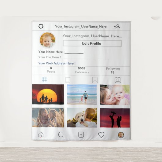 Foto für Ihr Instagram-Profil Wandteppich (Vorderseite)