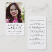 Foto für immer in unserer Herzensratenkarte Visitenkarte (Vorne/Hinten)