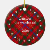 Foto für Karierte Katzen und Name Keramik Ornament (Hinten)