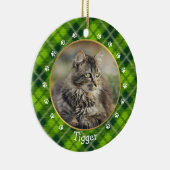 Foto für Karierte Weihnachtskatzen Keramik Ornament (Rechts)