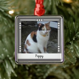 Foto für Katzen Holiday grau Ornament Aus Metall