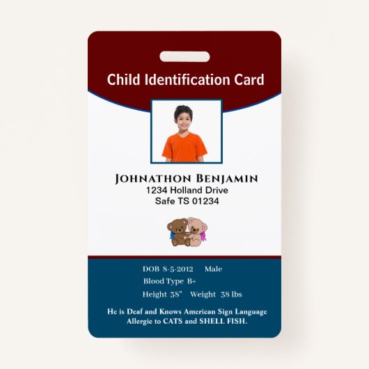 Foto für Kindermädchen - Warnhinweis Ausweis (Vorderseite)