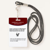 Foto für Kindermädchen - Warnhinweis Ausweis (Rückseite mit Schlüsselband)