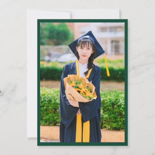 Foto für klassische grüne und weiße Skripte Einladung (Rückseite)