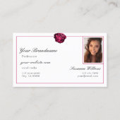 Foto für klassische Schwarz-Weiß-Rote Rose Visitenkarte (Rückseite)