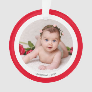 Foto für Kleinkinder mit Rot- und Weißrahmen Ornament