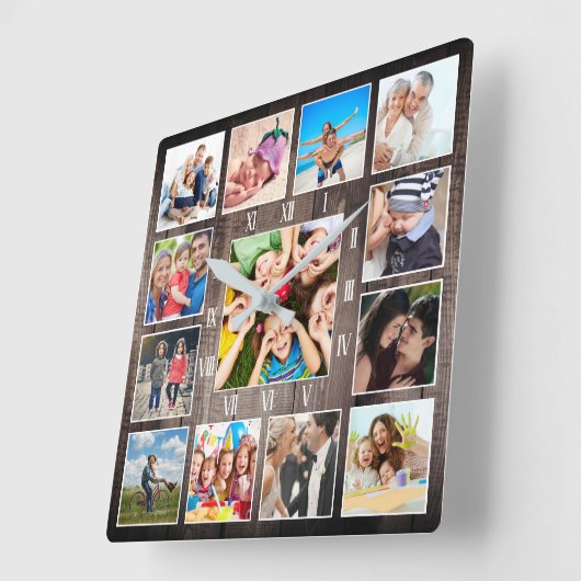 Foto für Kleinkinder Quadratische Wanduhr (Winkel)