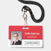 Foto für kundenspezifische Firmenlogos für Mitarbe Ausweis (Vorderseite mit Lanyard)