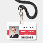 Foto für kundenspezifische Firmenlogos für Mitarbe Ausweis (Vorderseite mit Lanyard)