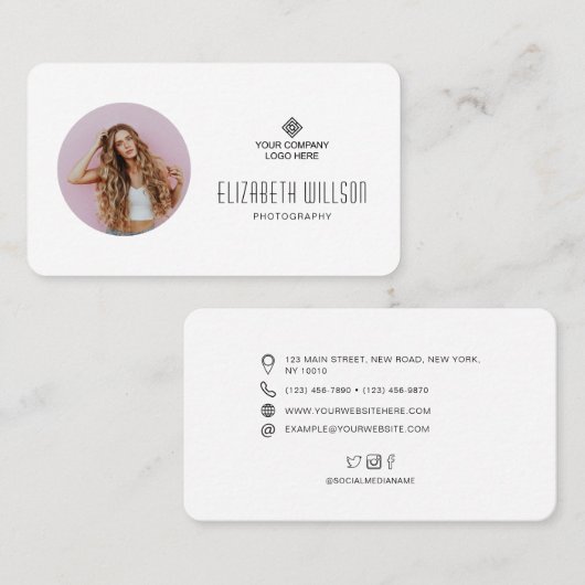 Foto für kundenspezifische Firmenlogos Visitenkarte (Vorne/Hinten)